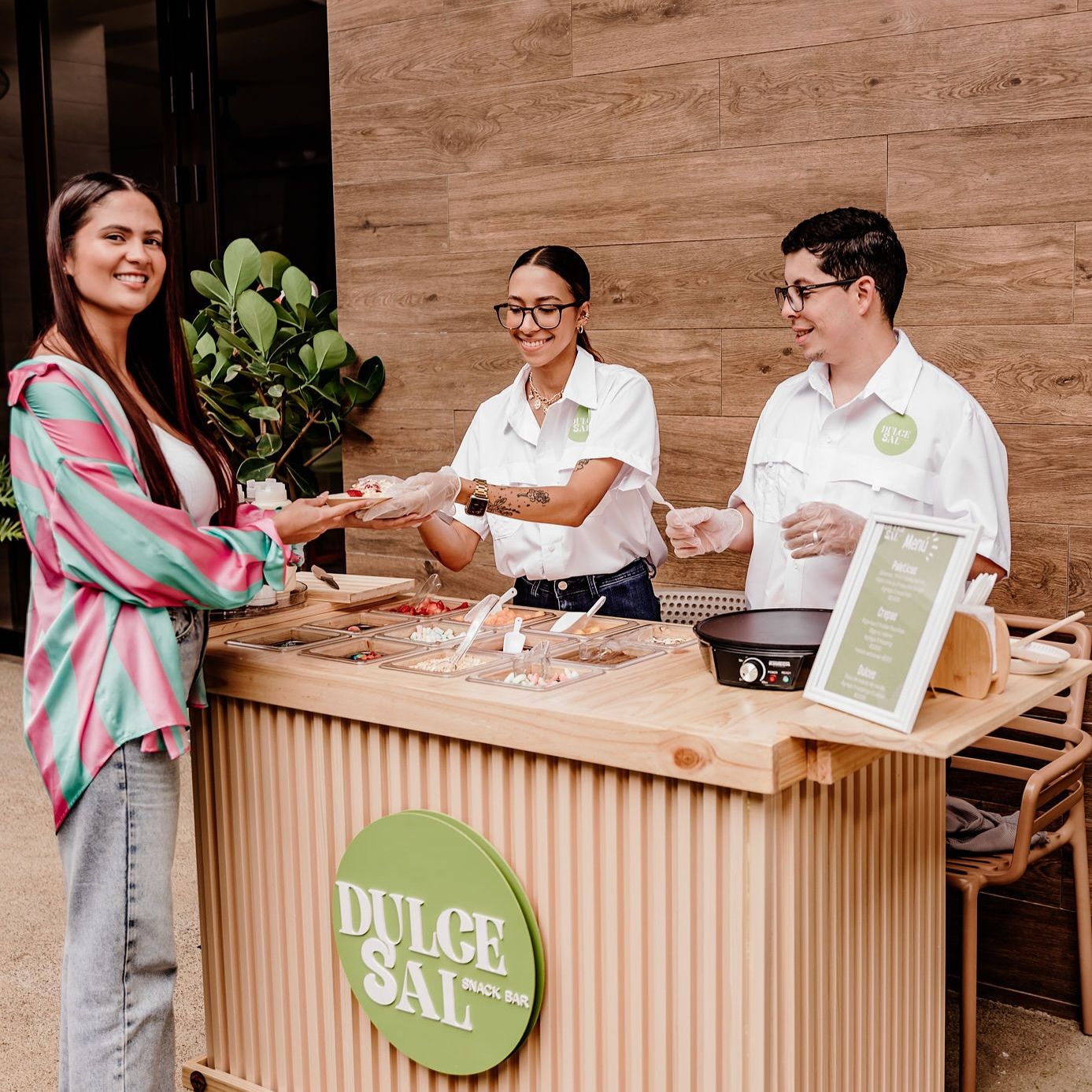 Montaje final de una barra Dulce Sal para eventos